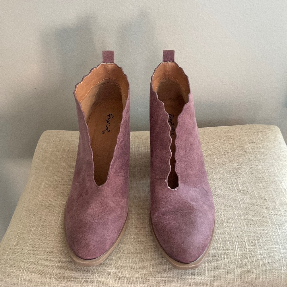 Qupid Mauve Booties | Size 7.5